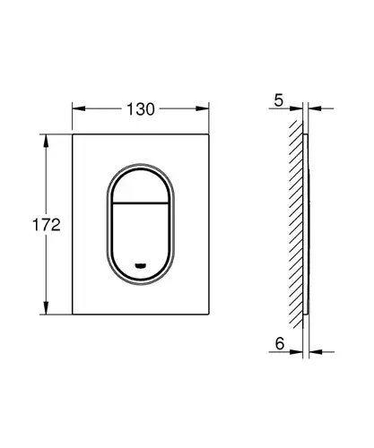Клавиша смыва инсталляции холодный рассвет глянец Grohe Arena Cosmopolitan S 37624GL0 - almatherm.kz