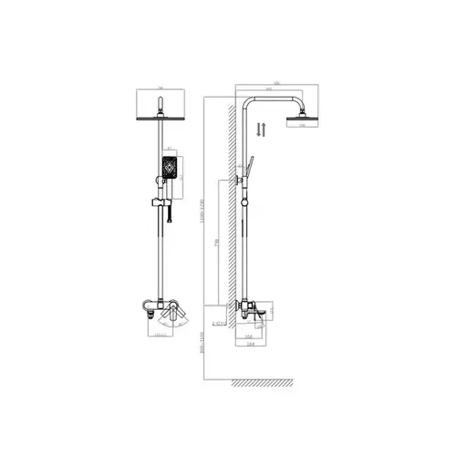 Душевая стойка бетон Daiva DA 11/1-8 B - almatherm.kz