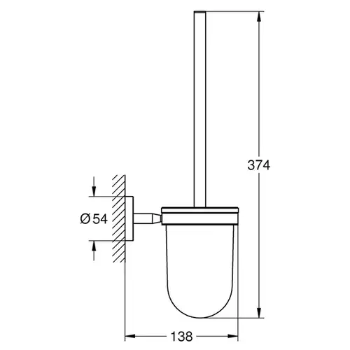 Ершик туалетный со стеклянной колбой Grohe Bau Cosmopolitan 40463001 - almatherm.kz