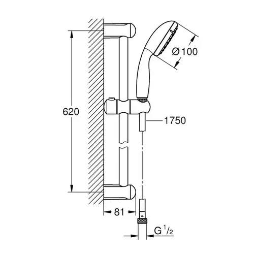 Душевой гарнитур Grohe New Tempesta 27853001 - almatherm.kz