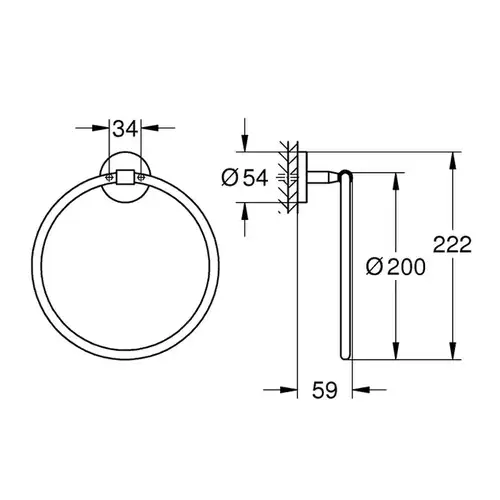 Полотенцедержатель кольцо Grohe Bau Cosmopolitan 40460001 - almatherm.kz