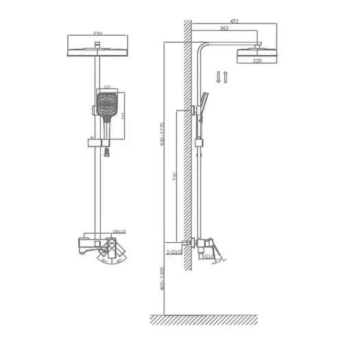 Душевая стойка Daiva DA 6-8 - almatherm.kz