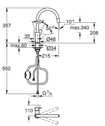 Смеситель кухни Grohe BauEdge 30536000 - almatherm.kz