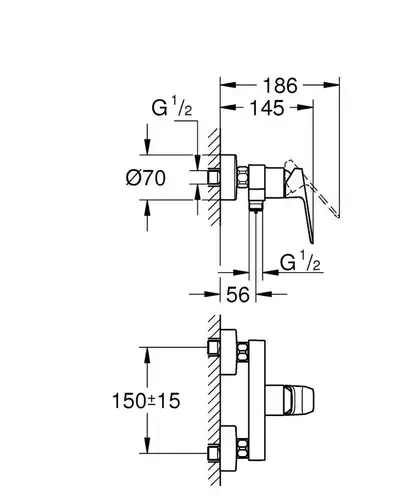 Смеситель душа черный матовый Grohe Cubeo 1018242430 - almatherm.kz