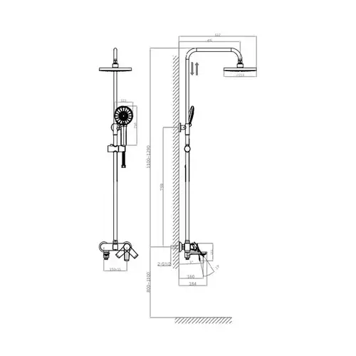 Душевая стойка Daiva DA 10-8 - almatherm.kz