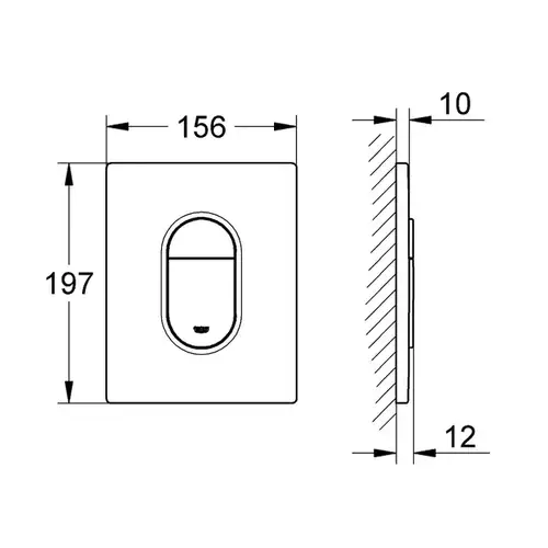 Клавиша смыва инсталляции хром матовый Grohe Arena Cosmopolitan 38844P00 - almatherm.kz