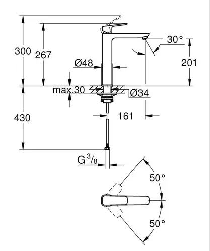 Смеситель раковины Grohe Cubeo XL-size 1017290000 - almatherm.kz