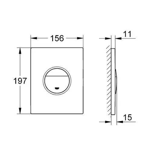 Клавиша смыва инсталляции хром матовый Grohe Nova Cosmopolitan 38765P00 - almatherm.kz