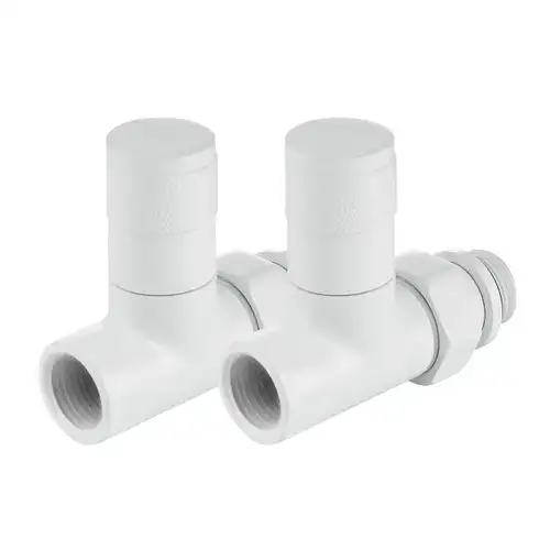 Набор дизайн-вентилей PIANO, прямой (белый) 1/2" Royal Thermo - almatherm.kz