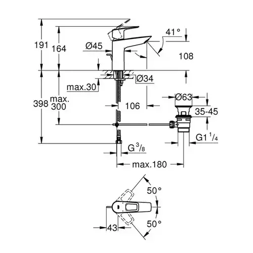 Смеситель раковины с донным клапаном Grohe BauLoop 23762001 - almatherm.kz