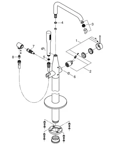 Смеситель ванны напольного монтажа Grohe Essence 23491001 - almatherm.kz