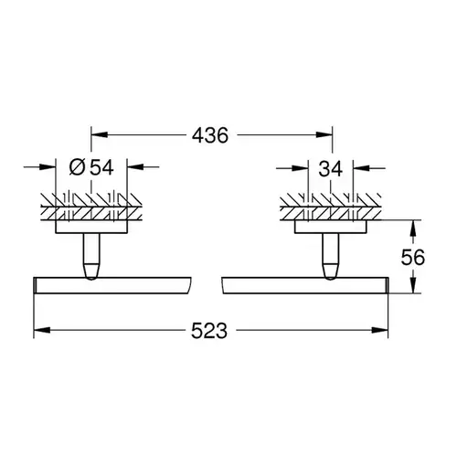 Полотенцедержатель широкий 430 мм Grohe Bau Cosmopolitan 40459001 - almatherm.kz
