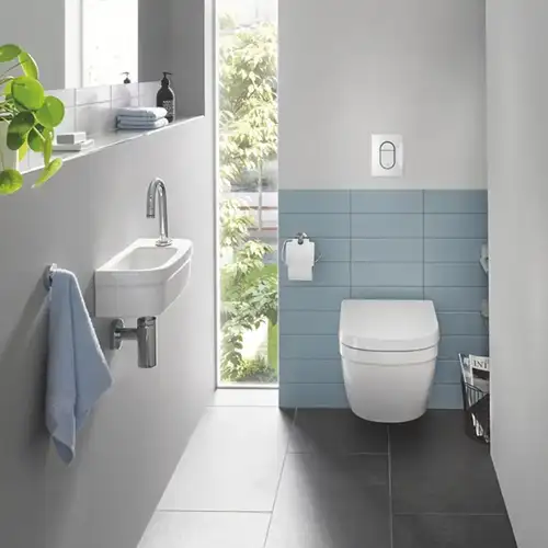 Комплект инсталляции GROHE Solido 5 в 1 с подвесным унитазом Euro Ceramic и сиденьем (39702000) - almatherm.kz