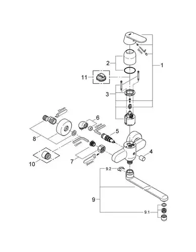 Смеситель ванны Grohe Eurosmart Cosmopolitan 32847000 - almatherm.kz