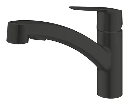 Смеситель кухни с выдвижной лейкой черный Grohe Start 303072431 - almatherm.kz