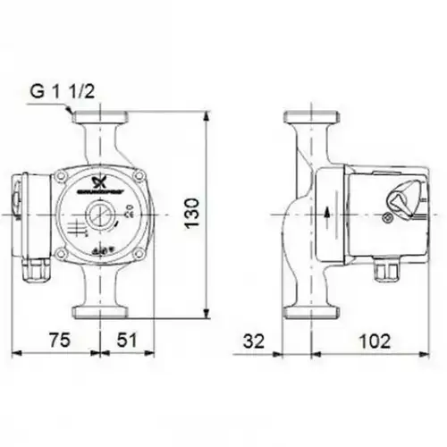 Айналым сорғысы 25/6 130 мм Grundfos UPS - almatherm.kz