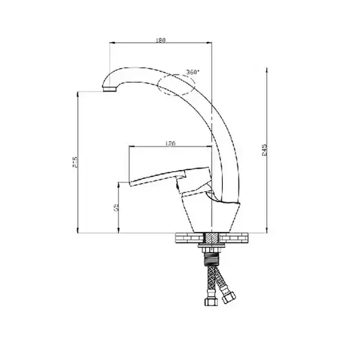 Смеситель кухни бежевый гранит Divic DV 33-3-MB-I - almatherm.kz