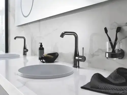 Смеситель раковины темный графит глянец размер L Grohe Essence New 32628A01 - almatherm.kz