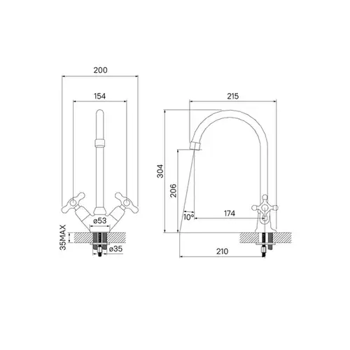 Смеситель кухни Iddis Jeals 59000T4C+W04 - almatherm.kz