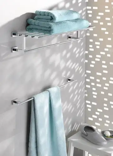 Полотенцедержатель широкий 600 мм хром квадрат Grohe Essentials Cube 40509001 - almatherm.kz