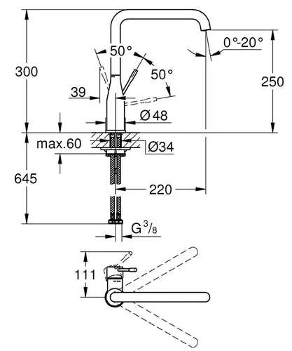 Смеситель кухни с высоким изливом фантомный черный Grohe Essence 30505KF0 - almatherm.kz