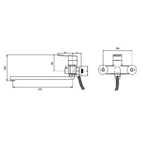 Смеситель ванны Divic DV 4-7-I - almatherm.kz