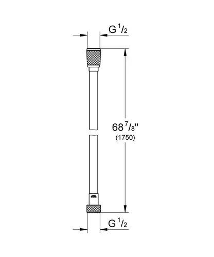 Душевой шланг 1.75 м ПВХ суперсталь Grohe Silverflex 28388DC0 - almatherm.kz