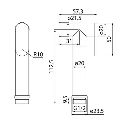 Лейка гигиеническая черная латунь Iddis Optima Home 020BBLGi20 - almatherm.kz