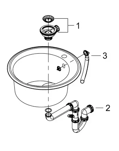 Мойка врезная круглая 510 черный гранит Grohe K200 31656AP0 - almatherm.kz