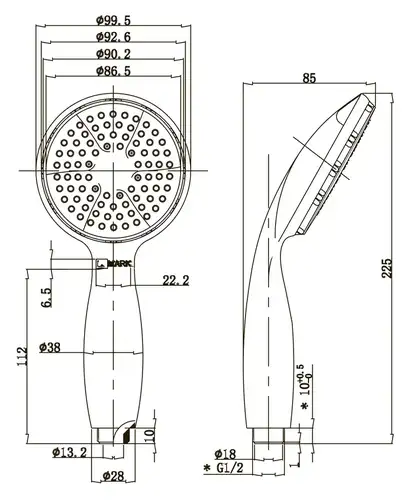 Душевая лейка 1 режим LM8001C Lemark - almatherm.kz
