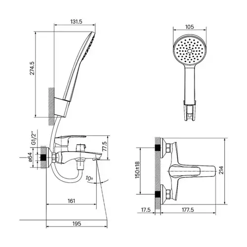 Смеситель ванны сатин Iddis Ray RAYBN02i02 - almatherm.kz