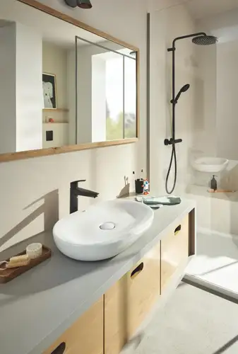 Смеситель раковины черный матовый размер XL Grohe Eurosmart 239712433 - almatherm.kz