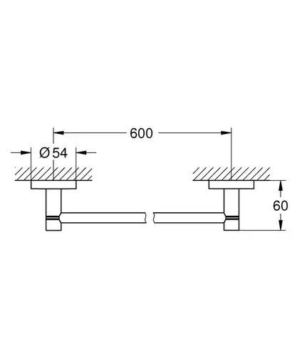 Полотенцедержатель широкий 600 мм суперсталь Grohe Essentials 40366DC1 - almatherm.kz