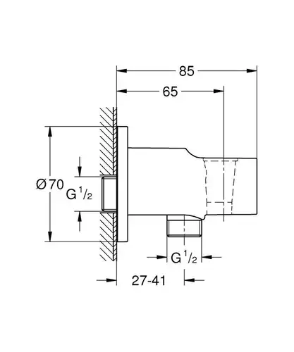 Подключение для душевого шланга с держателем хром Grohe Tempesta 28628001 - almatherm.kz