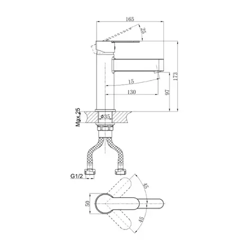 Смеситель раковины Daiva DA 8-10 - almatherm.kz