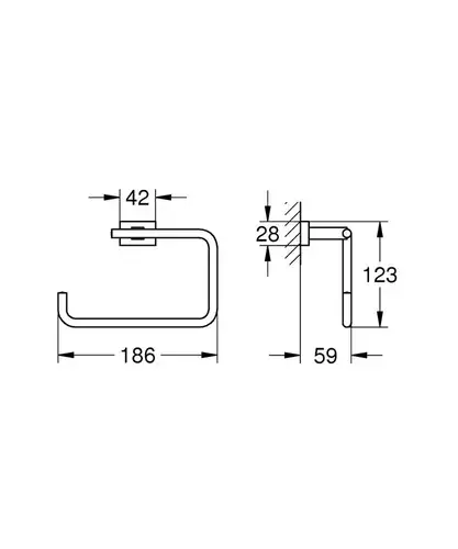 Полотенцедержатель кольцо хром Grohe Essentials Cube 40510001 - almatherm.kz