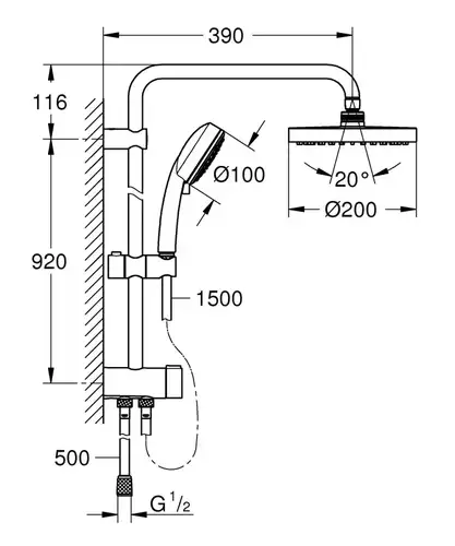 Душевая система без смесителя и термостата 26453001 Tempesta New Cosmopolitan GROHE - almatherm.kz