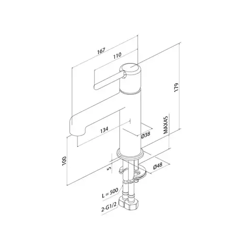 Смеситель раковины золотой матовый Iddis Aiger AIGMG00i01 - almatherm.kz
