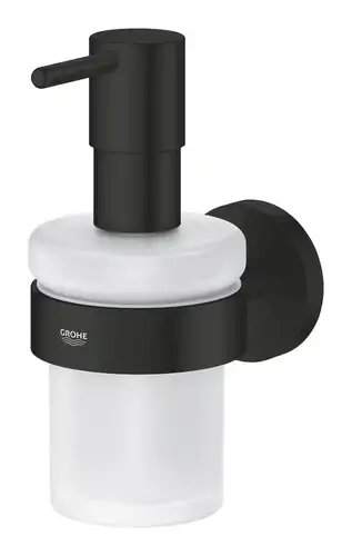 Дозатор жидкого мыла с держателем матовый черный Grohe Essentials 1022572430 - almatherm.kz