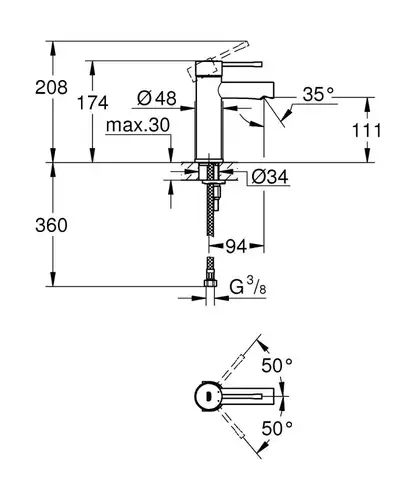 Смеситель раковины Grohe Essence+ 34294001 - almatherm.kz