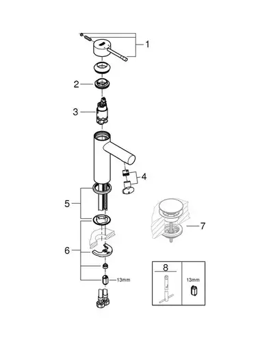 Смеситель раковины Grohe Essence+ 34294001 - almatherm.kz