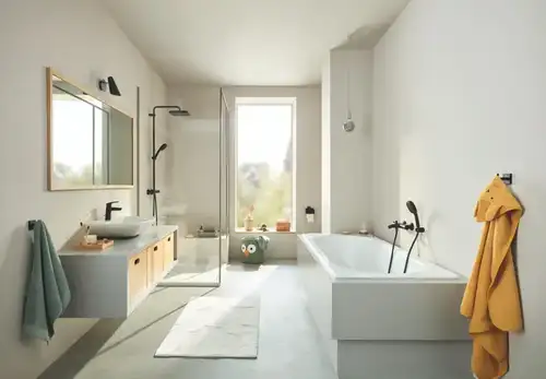 Смеситель ванны с термостатом черный Grohe Grohtherm 800 1022032430 - almatherm.kz