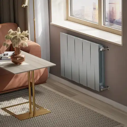 Радиатор биметаллический 500x100 (10 секций) PianoForte Silver Satin Royal Thermo - almatherm.kz