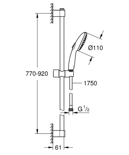 Душевой гарнитур 2 режима хром Grohe Tempesta 110 27646003 - almatherm.kz