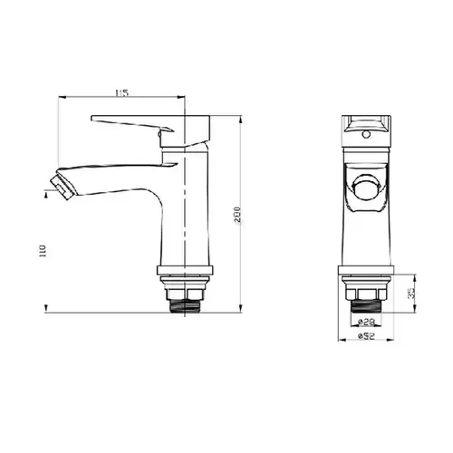 Смеситель раковины Divic DV 3-10-G - almatherm.kz