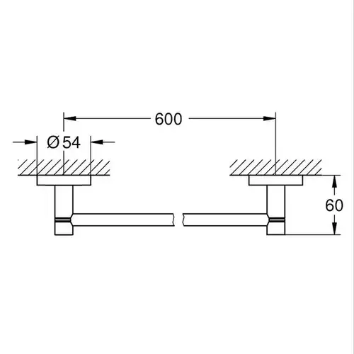 Полотенцедержатель широкий 600 мм черный матовый Grohe Essentials 1022512430 - almatherm.kz