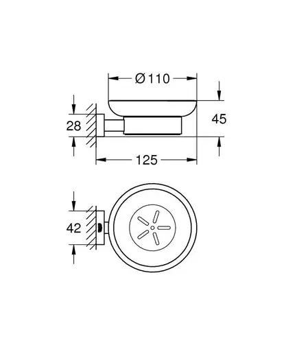 Мыльница стеклянная Grohe Essentials Сube 40754001 - almatherm.kz