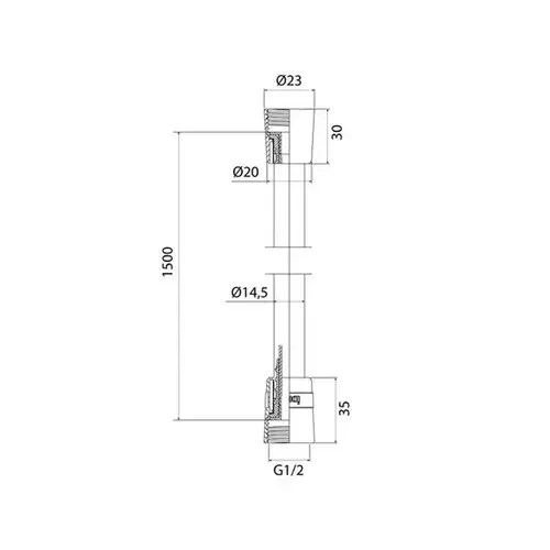 Душевой шланг 1.5 м ПВХ черный Iddis Optima 04P15BLi19 - almatherm.kz
