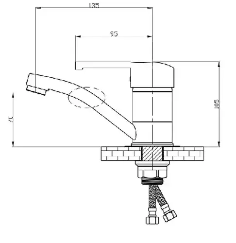 Смеситель раковины Divic DV 29-2m-I мини - almatherm.kz