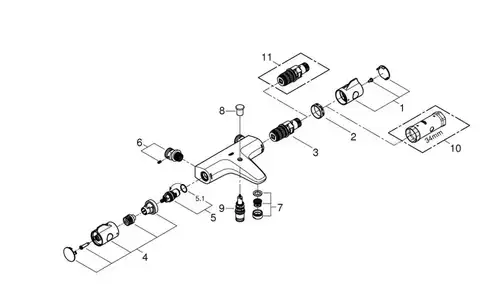 Смеситель ванны с термостатом Grohe Grohtherm 800 34576000 - almatherm.kz